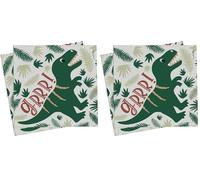 ScrapCooking - 20 serviettes Dino 33 x 33 cm - Décoration Anniversaire Dinosaure, Vert (Lot de 2)