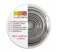 Boite de 11 emporte-pièces ronds en inox - ScrapCooking Multicolore G