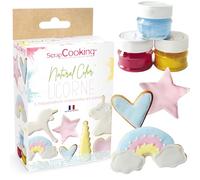 ScrapCooking - 3 Colorants d’Origine Naturelle Licorne - Préparations Colorantes pour Pâtisserie - Rose, Bleu, Jaune Pastel - Dinosaures Gâteaux, Biscuits - Fabriqué en France - 4221