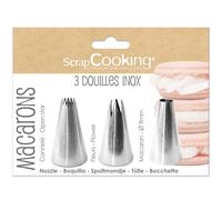 ScrapCooking Douilles de pâtisserie 1832 – 3 pièces pour macarons, inox qualité professionnelle
