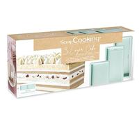 ScrapCooking - 3 Moules à Layer Cake Rectangulaires - Pour Bûches de Noël & Cakes - Silicone 25 x 10 cm - Gâteau à Étages, Rainbow Cakes, Gâteaux Anniversaire - Pâtisserie Professionnel - 2976