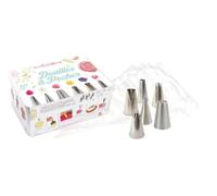 SCRAPCOOKING 3955 Boite Métal 6 Douilles Poches Jetables, Acier Inoxydable, Inox, 19,5 x 13 x 8 cm
