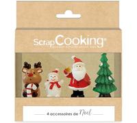 Décoration à piquer - SCRAPCOOKING - Motif Sweet Xmas - 4 unités