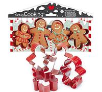 ScrapCooking - 4 Emporte-Pièces Bonhommes Pain d’Épices - Découpoirs en Inox Noël - Moules Biscuits Gingerman - Accessoires Pâtisserie Cake Design - 2081
