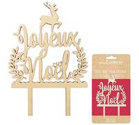 ScrapCooking 4999 Cake Topper Bois Joyeux Noël, Marron
