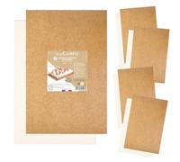 ScrapCooking - 5 Supports à Gâteaux - 30 x 20 cm - Carton Réversible Kraft & Blanc - Semelles Gâteaux Rectangulaires -Cake Board Pâtisserie - Fabriqués en France - 5216