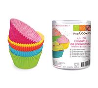Scrapcooking 5041 +/- 100 Caissettes Couleurs Assorties, Papier apte au Contact Alimentaire, Multicolore, diamètre 5 cm - 8 x 3 cm