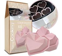 ScrapCooking - 6 Moules Air Fryer Coeur - Moules en Silicone - Aptes Four & Lave-Vaisselle - Cuisine Pâtisserie Gâteaux - Rose - Amour, Saint-Valentin- Anniversaire - 29120
