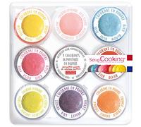 ScrapCooking - 9 Colorants Alimentaires en Poudre - Bleu, Jaune, Rose, Violet, Orange, Vert Citron, Rouge, Rose Poudré, Noir - Cake Design Pâtisserie pour Desserts, Gâteaux, Macarons - 4270