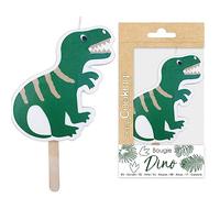 ScrapCooking - Bougie Anniversaire Dino - Grande Bougie XXL Dinosaure - Décoration Bois Paraffine Gâteau - Accessoire Fête - Enfant Pâtisserie Fille Garçon Animaux Jungle - Vert - 0346