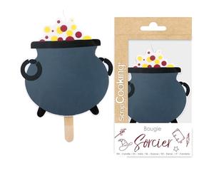 ScrapCooking - Bougie Sorcier XXL - Grande Bougie Anniversaire Chaudron Magique - Décoration Bois Paraffine Gâteau - Accessoire Fête - Déco Pâtisserie Enfant Fille Garçon Magie - 0343