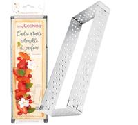 Cadre à tarte rectangulaire extensible en inox 22/42 cm Gris