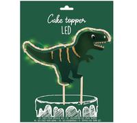 ScrapCooking - Cake Topper LED Dinosaure - Décoration Lumineuse en Bois pour Gâteau - Idéal Anniversaire - Pâtisseries, Cakes & Desserts - Ornement Dino T-Rex - 4984