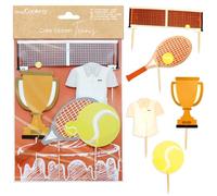 ScrapCooking - Cake Toppers Tennis - Décoration Gâteau & Cupcakes en Papier - Raquette, Filet, Balle - Déco Anniversaire - 4945