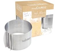 ScrapCooking - Cercle à Pâtisserie Extensible Haut - Diamètre Réglable 15 à 23 cm - Moule Inox Rond Cadre Ajustable - Pour Gâteaux, Entremets & Desserts - Accessoire Pâtisserie - 1914