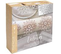 ScrapCooking - Coffret Bûche de Noël « Velours » - Kit Moules & Ingrédients - Insert Bûche & Moule Tuiles Flocons - Gouttière Pâtisserie - Dessert Réveillon - Avec Recette Bûche 3 Chocolats - 1942