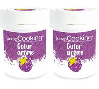 ScrapCooking - Color’ Arôme Violet Mûre 10 g - Colorant Alimentaire en Poudre Saveur Mûre - Ingrédient Pâtisserie pour Gâteaux, Macarons, Entremets, Yaourts - Fabriqué en France - 4061 (Lot de 2)