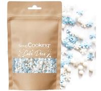 ScrapCooking - Décors Sucrés Mix Frozen 115 g - Perles & Flocons en Sucre - Mélange Blanc, Bleu - Décoration Pâtisserie, Desserts, Gâteaux, Biscuits, Cupcakes, Anniversaire - Hiver Neige - 7441
