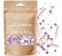ScrapCooking - Décors Sucrés Rods Lilas 70g - Sprinkles Pâtisserie Mauve, Violet & Blanc Comestibles - Perles en Sucre - Décoration Desserts, Gâteaux, Biscuits, Cupcakes, Anniversaire - 7450