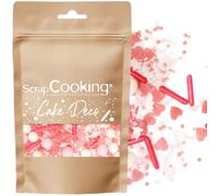 ScrapCooking - Décors Sucrés Rods Rose 70g - Sprinkles Pâtisserie Roses Fuchsia & Blancs Comestibles - Perles en Sucre - Décoration Dessert Gâteaux Biscuits Cupcakes Anniversaire - 7449
