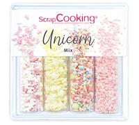 ScrapCooking - Décors Sucrés « Unicorn Mix » 60 g - Assortiment de 4 Variétés : Licornes, Étoiles, Mix Licorne, Mini Cœurs - Décorations Pâtisserie, Gâteaux, Cupcakes, Anniversaires - 7512