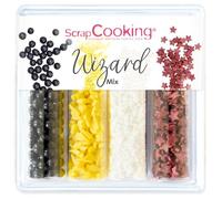 ScrapCooking - Décors Sucrés « Wizard Mix » 61 g - Assortiment 4 Variétés : Sorcier - Décorations Gâteaux, Cupcakes - Anniversaire Noël - 7528