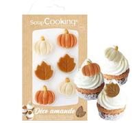 ScrapCooking - Décos en Pâte d’Amande « Automne » - Décorations Alimentaires pour Gâteaux & Pâtisseries - Feuilles & Citrouilles - Décos Comestible - 7607