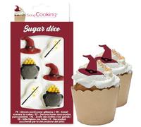 ScrapCooking - Décosucres Sorcier - Décorations Alimentaires Cupcakes - Déco Comestibles Pâtisseries, Desserts, Gâteaux - Thème Magie, Halloween, Anniversaire - 6981