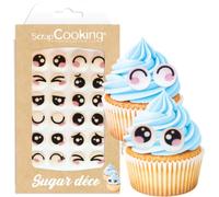 ScrapCooking - Décosucres Yeux Kawai - Décorations Alimentaires Cupcakes - Déco Comestibles Pâtisseries, Desserts, Gâteaux - Thème Japon Manga Oeil Anniversaire - 7059