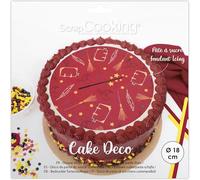 ScrapCooking - Disque de Pâte à Sucre Sorcier Ø 18cm - Décoration Gâteau Comestible - Imprimé Sorcellerie, Baguette Magique, Chapeau Magique - Déco Anniversaire Halloween - Bordeaux, Jaune - 7333