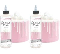 ScrapCooking - Glaçage Blanc Prêt à l’Emploi 130g - Goût Chocolaté & Séchage Rapide - Pour Pâtisseries, Éclairs, Gâteaux, Biscuits, Desserts, Dripcake - Cake Design - 4703 (Lot de 2)