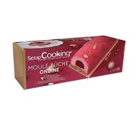 ScrapCooking - Kit Bûche de Noël Ondine - Avec Moule, Insert, Tapis Silicone & Support - Accessoires Pâtisserie Dessert de Noël - Avec Recette Bûche Framboises Noisettes - 1941