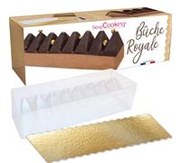 ScrapCooking - Kit Bûche Royale - Kit Pâtisserie Noël avec Moule, Support & Boite de Transport - Forme Triangulaire - Moule Bûche avec Recette Bûche Chocolat - 1938