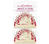 ScrapCooking - Kit de 2 Embouts de Bûche Déco Bois « Forêt Enchantée » - Accessoires Décoration Dessert de Noël - Animaux pour Gâteaux, Pâtisseries - 4940
