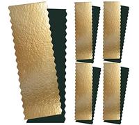 Lot de 5 supports - SCRAPCOOKING - Pour cakes & bûches - 30x10cm - Or/noir