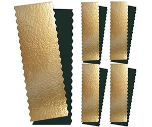 ScrapCooking - Kit de 5 Supports à Bûches de Noël & Cakes - Carton Réversible Doré & Noir - 30 x 10 cm - Gâteaux Rectangulaire Pâtisserie Boulangerie - Fabriqués en France - 5205