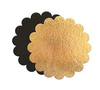 ScrapCooking - Kit de 5 Supports à Gâteaux Ronds Cannelés - Carton Réversible Doré & Noir - Disque Diamètre 24cm Fleur - Ustensile Pâtisserie Boulangerie - Fabriqués en France - 5196
