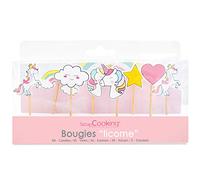 ScrapCooking - Kit de 8 Bougies Licorne - Décoration Bois Paraffine Gâteau - Accessoire Anniversaire Fête Enfant Cupcake Pâtisserie Cake Design Rose Arc-en-Ciel - 5033
