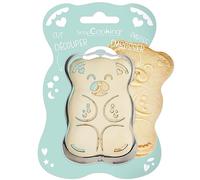 ScrapCooking - Kit Découpoir & Embosseur Bois Ourson - Emporte-Pièce Nounours en Inox pour Biscuits en Relief - Moule Accessoire Pâtisserie Sablés - Animaux, Ours Mignon - 2102