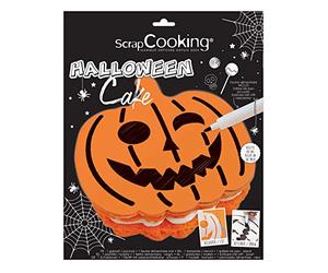 Scrapcooking Kit Halloween Cake - Pochoir Citrouille et Feutre alimentaire noir pour Gâteau Pâtisserie
