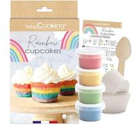 Scrapcooking - Kit Cupcakes Rainbow - Avec Levures Colorantes, 40 Caissettes, Cuillère Doseuse & Recettes - Arc-en-Ciel - 3787