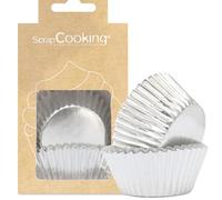 ScrapCooking Caissettes de présentation – Lot de 48 – Argent métallisé pour cupcakes et muffins