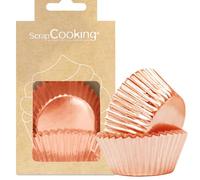 ScrapCooking – Caissettes de présentation – Lot de 48 – Rose Gold effet métallique