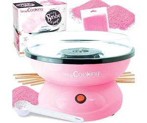 ScrapCooking - Machine Barbe à Papa - Kit Complet pour faire Barbes à Papa Maison : Avec Sucre, Bâtonnets & Cuillère Mesure - Atelier Barbe à Papa - Appareil Électrique Anniversaire - Rose - 3900