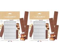 ScrapCooking - Moule 5 Barres « Choco Snack » - Pour Barres Fourrées Chocolat - Moule Épais Transparent Réutilisable - Plastique Recyclé - Pâtisserie & Goûter Maison - 6767 (Lot de 2)