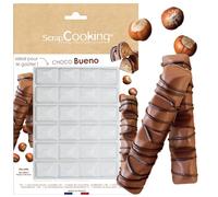 ScrapCooking - Moule 6 Barres « Choco Bueno » - Pour Barres Fourrées Bueno Chocolat Noisette - Moule Épais Transparent Réutilisable - En Plastique Recyclé - Pâtisserie & Goûter Maison - 6766