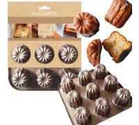 ScrapCooking - Moule à Cannelés Antiadhésif - 9 Formes pour Cannelés Bordelais - En Métal - Apte Four & Congélateur - Moule Pâtisserie Gâteau - Cuivré - 1294