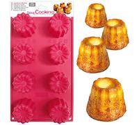 ScrapCooking - Moule à Cannelés en Silicone - 8 Formes de Cannelés Bordelais - Ustensile Souple Pâtisserie Gâteau - Apte Four & Congélateur - 3131, Rose
