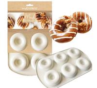 ScrapCooking - Moule à Donuts Antiadhésif - 6 Formes pour Donuts Beignets & Babas - Moule en Métal - Apte Four & Congélateur - Moule Pâtisserie Gâteau - Beige - 1298