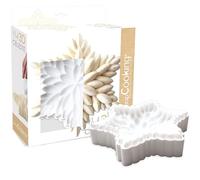 ScrapCooking - Moule en Silicone 3D « Céleste » - Ø 23 x 5 cm - Qualité Professionnelle - Moule en Relief Entremets, Pâtisserie, Gâteau - Étoile, Flocon - Avec Recette - Blanc - 2895